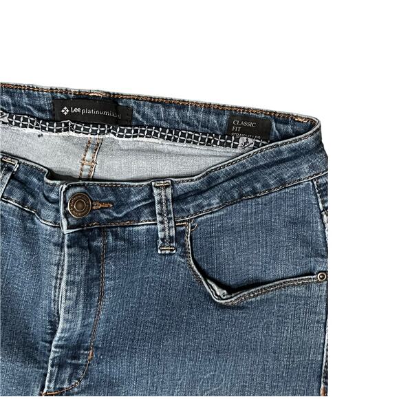 Lee Platinum Label Classic Fit Straight Leg Women SZ 6 x 30 Dark Blue Denim Jean - Picture 4 of 12